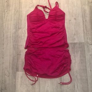 Apt. 9 Hot Pink Ruched 2-Piece Bathing Suit